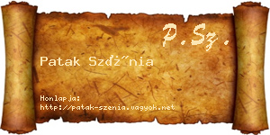 Patak Szénia névjegykártya